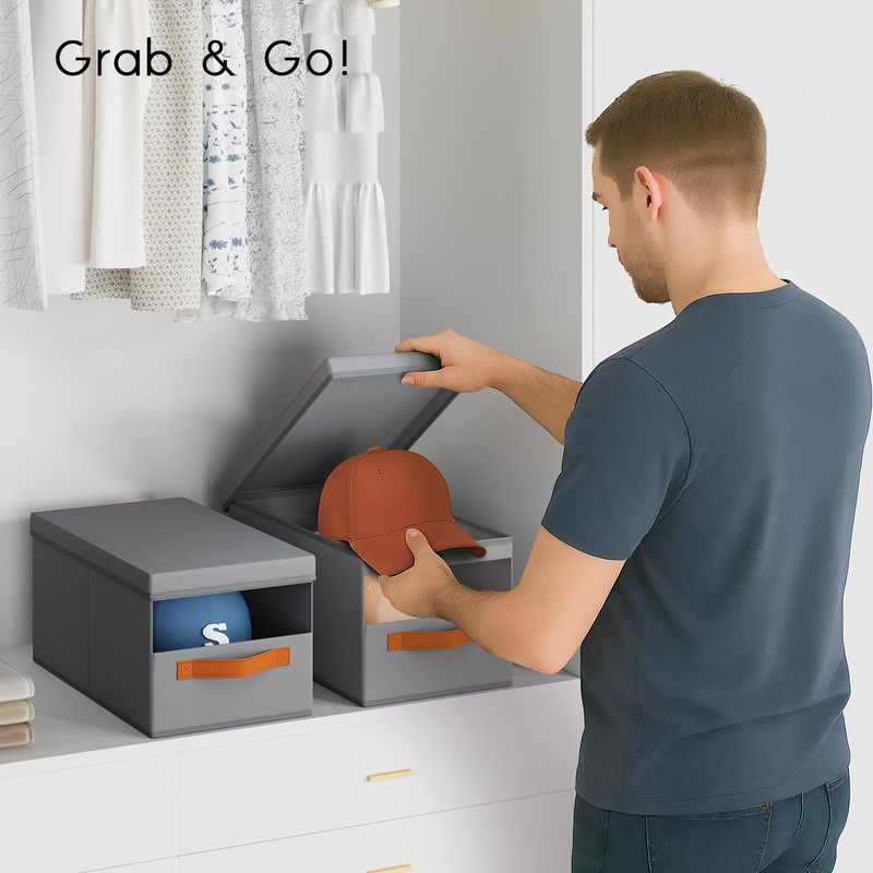 Homsorout Hat Organizer for Baseball Caps - 3 Pack Stackable