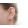Earrings Sterling Silver Ear Climbers Long Curved Bar Studs