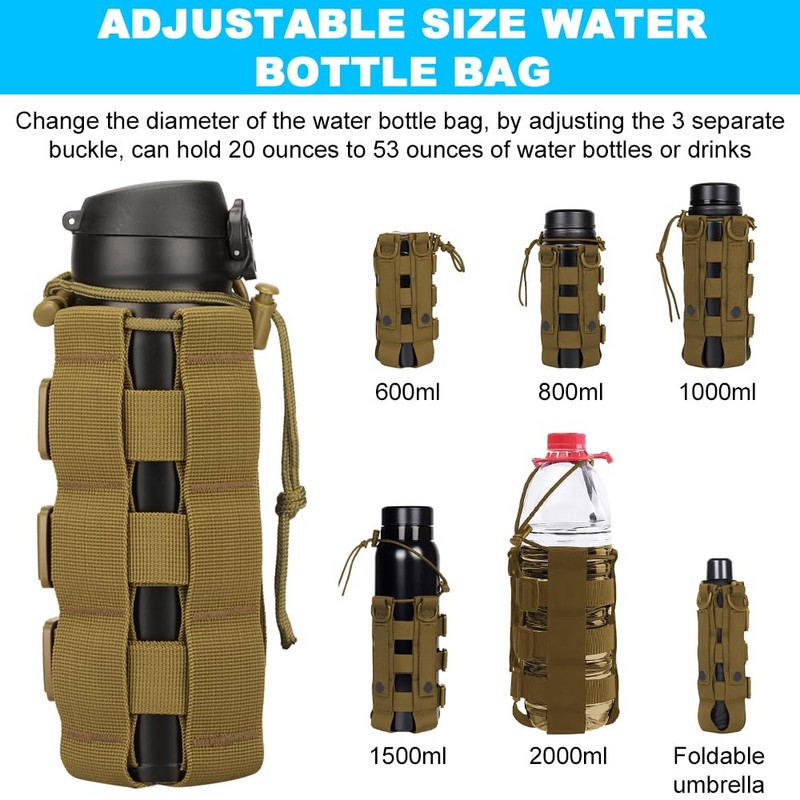 Lvjkes Bottle Holder Backpack Bottle Holder Belt (Khaki)
