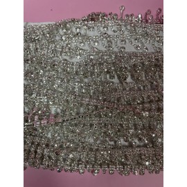 Unbranded 1.5 Inch Wide Rhinestone Trim, Sold per yard