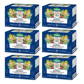 1 Tadin Dandelion Root Detox Tea Blend. Caffeine Free. 24 Bags. 1.19 oz. Pack of 6