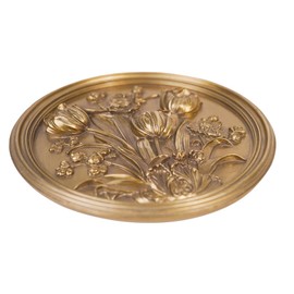 S-MANTIS Vintage Wall Sculpture,Antique Pediment,Hallway Wall Art,Hand Painted Floral Wall Decoration Accent Artworks for Indoor Kitchen Bedroom Living Room Office Outdoor Garden Patio (Antique Gold)