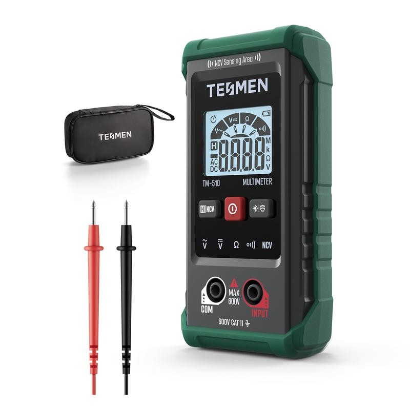 TESMEN TM-510 Digital Multimeter, 4000 Counts, Smart Measurement, Auto-Ranging Voltmeter;