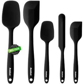 Anaeat Juego de espátulas de silicona de 5 piezas - Diseño sin costuras de una sola pieza, espátulas de goma antiadherentes para la cocina, flexibles 