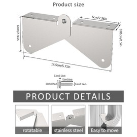 LALOCAPEYO Drainage Ditch Extension Hinge 4-Piece Set of Drainage Ditch Extension Hinge Rainwater Ditch Hinge with 26 Screws Easy DIY Installation on Rectangular or Square Downspouts of Any Size