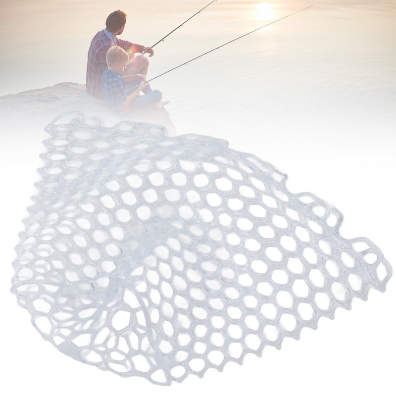 Fly Fishing Landing Net Collapsible Clear Rubber Replacement Bag for