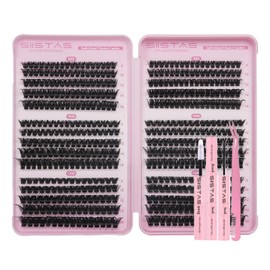 Individual Eyelashes Cluster Lashes Kit 80D+100D+120D Wispy Cluster Lashes D Curl DIY Eyelash Extension 8-16MM Lash Clusters Eyelash Extensions Individual Kit with Bond and Seal Lash Glue(80+100+120D)