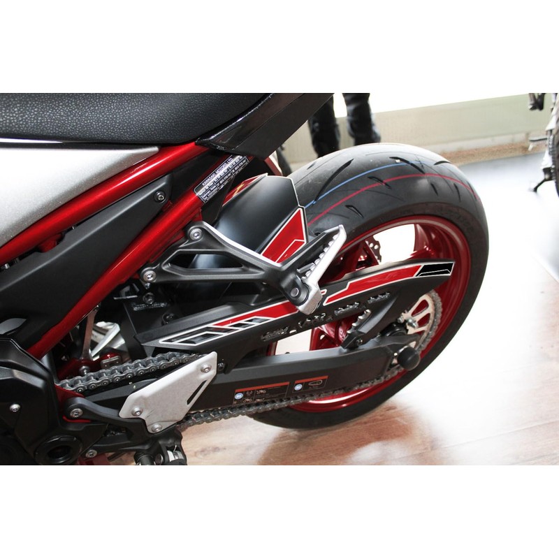 Tankpad Sticker Chain Guard Compatible with Kawasaki Z900 Red Silver