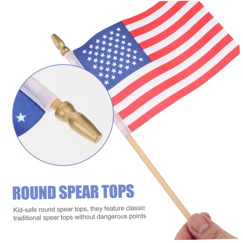Kisangel 40pcs Small American Flags Sticks Usa Flags for Independence