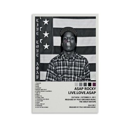 Asap Rocky Poster Live. Love ASAP Album Poster Canvas Decorative Painting Modern Aesthetic Decorative Painting Bedroom Living Room Art Poster 30x45cm Unframe-style-4