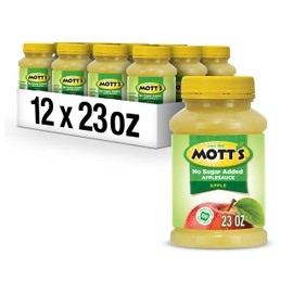 Mott's Mott's No Sugar Added Applesauce, 23 Oz Jar (Pack Of 12), Good Source Of Vitamin C, No Artificial Flavors