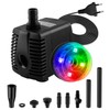NATPOW Outdoor Fountain Pump with LED, RGB Pond Pump for