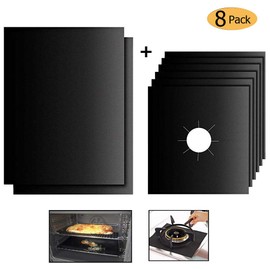 Tulips Lake Oven Liner and Stove Burner Covers Set Reusable Gas Range Protectors 10.6”x 10.6”Stovetop Burner Liner Cover Heavy Duty Use Home Kitchen Gas Toaster Ovens Liner Pack of 8