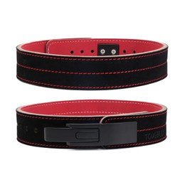 TOUGERJOY Weightlifting Belt Powerlifting Women & Girl, 10 mm Thick Lifting Lever Belt 2.4 Inch Wide - Heavy Duty Power Lifting Calfskin Leather Belt for Back Support, Gym & Fitness Training