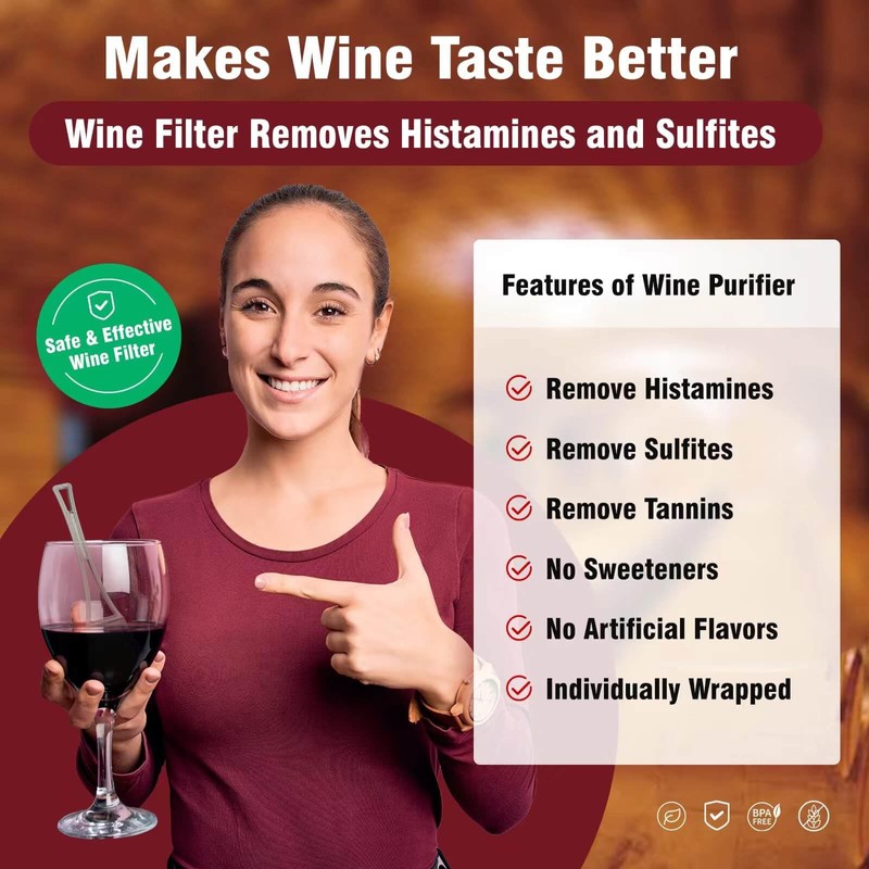 Wine Filters Sulfites Histamines Purifier Wands: May Reduce and Alleviate