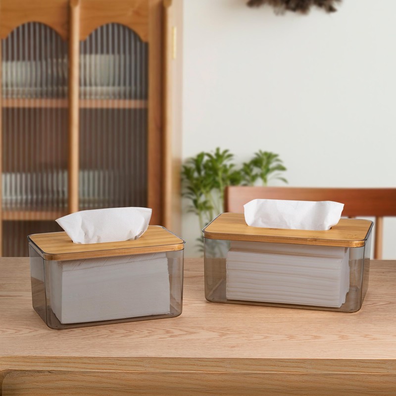 QIWODE Tissue Box Holder Rectangle, Plastic Tissue Box Cover with