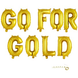 GO FOR GOLD Banner,Champion Banners for Olympic Themed Events Competition Game Party Decor Supplies,Gold