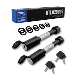 RETRUE RETRUE Trailer Hitch Receiver Pin Lock, Suitable for 2 Inch Receiver, 5/8" Dia Hitch Lock for Securely Locking Trailer Hitch with Two Keys, Black(2 Pack)