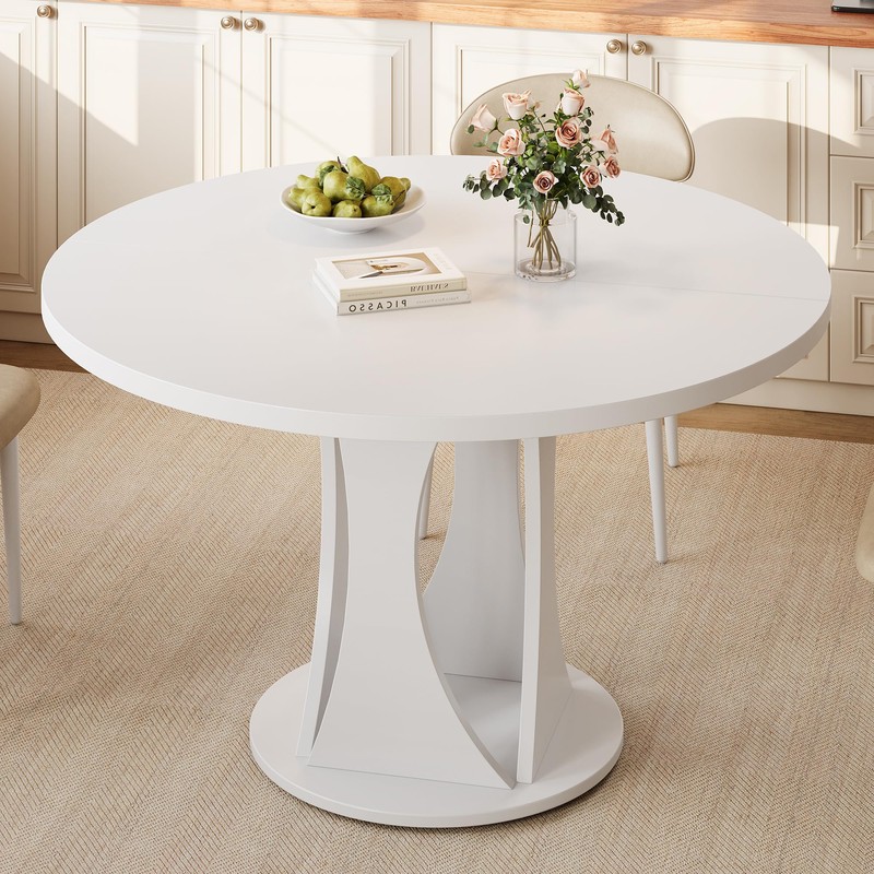 Einhomn Round Dining Table for 4-6, Kitchen Table with Sturdy