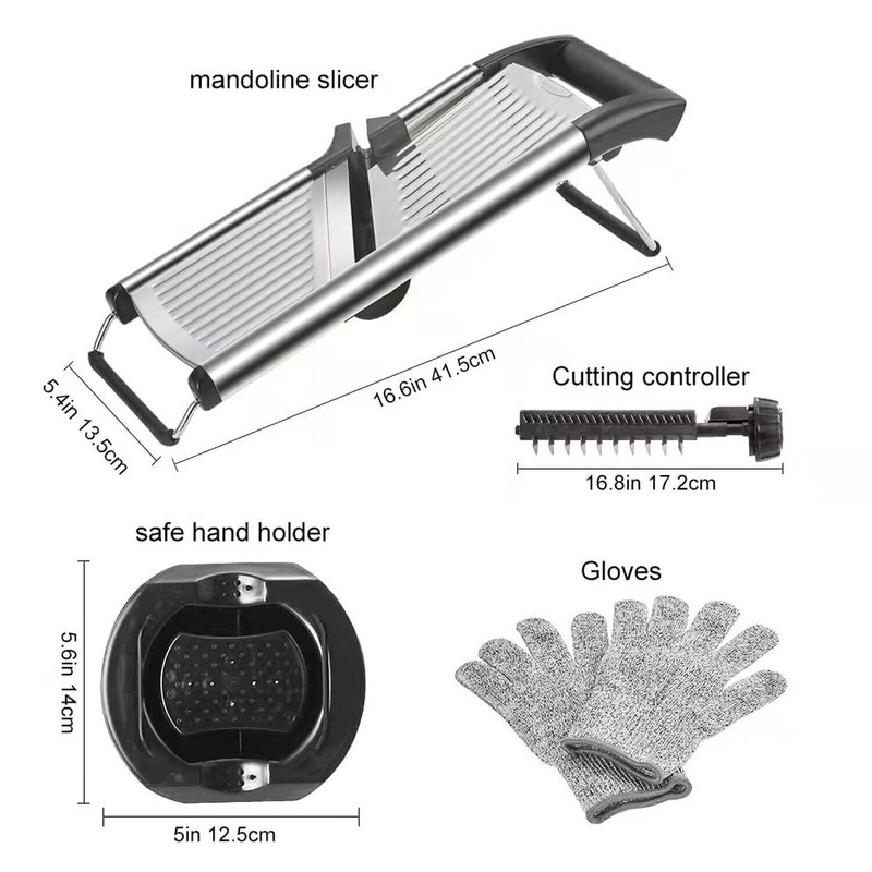 weltonhm Mandoline Food Slicer, Adjustable Mandoline Slicer for Kitchen, Stainless