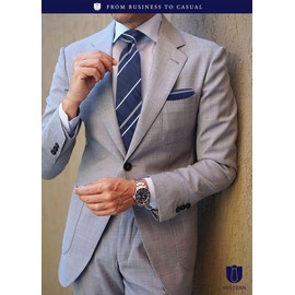 Hisdern A3-02 Washable Necktie and Pocket Square Clip Set, 3-Piece, 8.5cm Width, Business, Job Hunting, Graduation Ceremony, School Entrance Ceremony, Coming of Age Ceremony, Father's Day Gift for