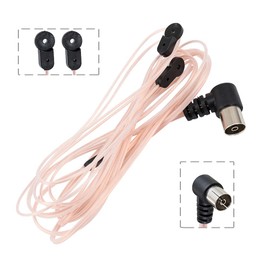 POBADY FM Radio Antenna Dipole Antenna 75 Ohm Pink T Type Indoor Antenna Push on TV/PAL Female Socket Connector Compatible with Stereo Receiver Home Amplifier Car Radio