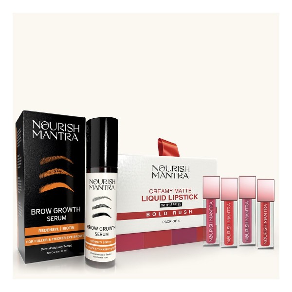 Nourish Mantra Eyebrow Growth Serum 10 ml & Matte Liquid