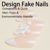 BAOYAALIN Press on Nails Medium Almond French White Fake Nails