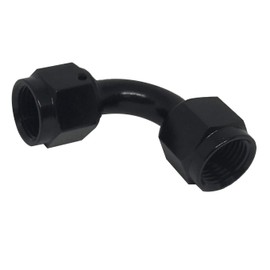 6AN Female Swivel Coupler 90 Degree Hose Union Aluminum Fuel Line Fitting Adapter Black