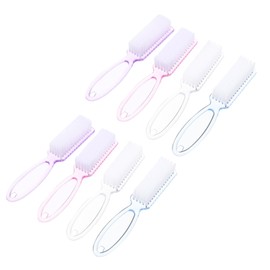Outanaya 8Pcs Ergonomic Nail Cleaning Brushes Transparent for Fingernail Dust Removal Durable Manicure Tools for Home Use