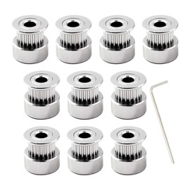 Pulley 16 Teeth 6 mm Bore For 6 mm Timing Belt Timing Belt Pulley For 3D Printer Accessories Pack of 10 (Wrench Included)