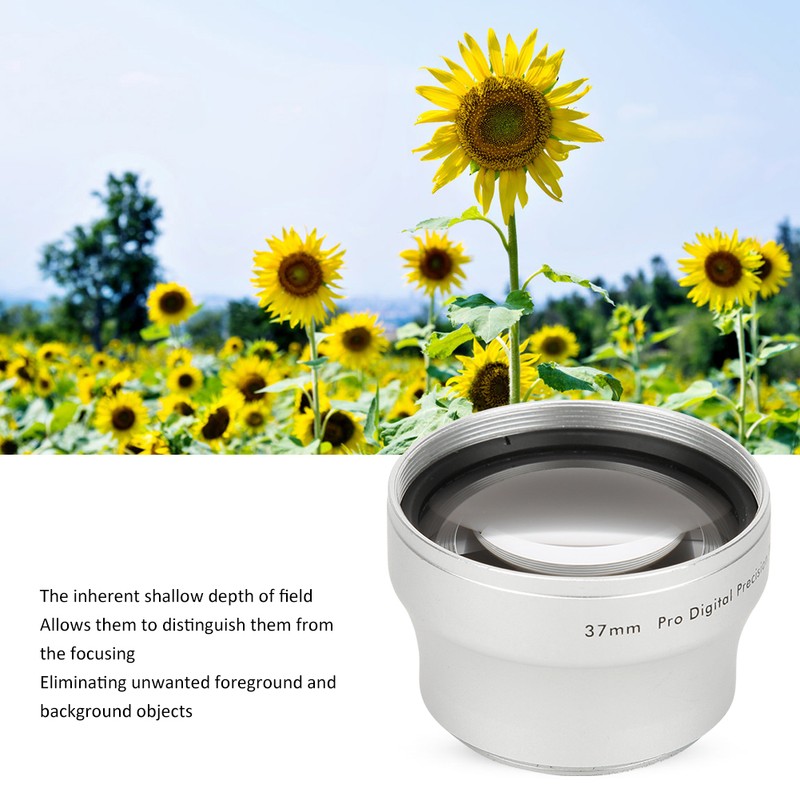 37MM 2X Aluminium Alloy Magnification Converter Lens for 37MM Diameter