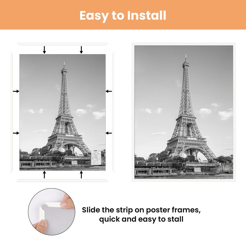 upsimples upsimples 20x30 Picture Frame White 3 Pack, Scratch-Proof Poster