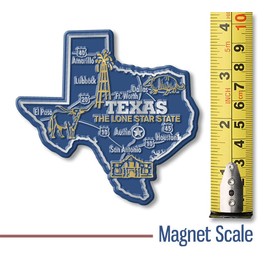 Texas Giant State Magnet by Classic Magnets, 3.9" x 3.7", Collectible 3D Rubber Vintage-Style Souvenirs and Gifts Made in The USA