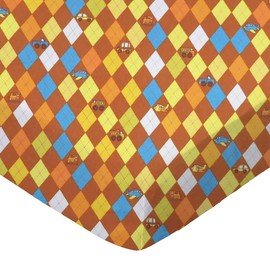 SheetWorld Fitted 100% Cotton Flannel Play Yard Sheet Fits BabyBjorn Travel Crib Light 24 x 42, Argyle Transport Brown, Made in USA