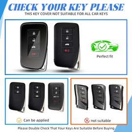 MILD EAST for Lexus Key Fob Cover with Keychain, Soft TPU Full Protection Key Case for RX ES GS LS NX RS GX LX RC LC Smart Key (Black)