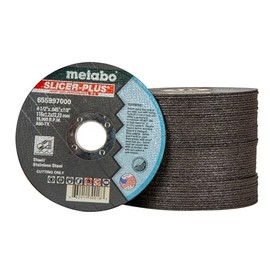 Metabo 655997000 50-Pack | 4-1/2-inch Slicer Plus Cutting Wheel | Type 1 | 4.5" x .045" x 7/8" | A60TX | Zirconia Alumina | Super Performance | Improved Performance in Steel, Stainless Steel
