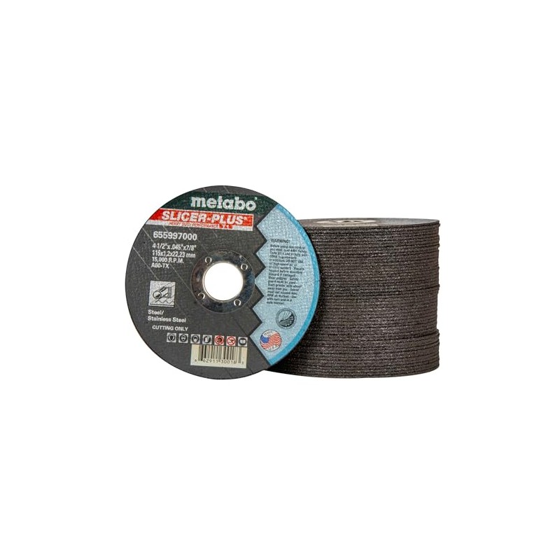 Metabo 655997000 50-Pack | 4-1/2-inch Slicer Plus Cutting Wheel |