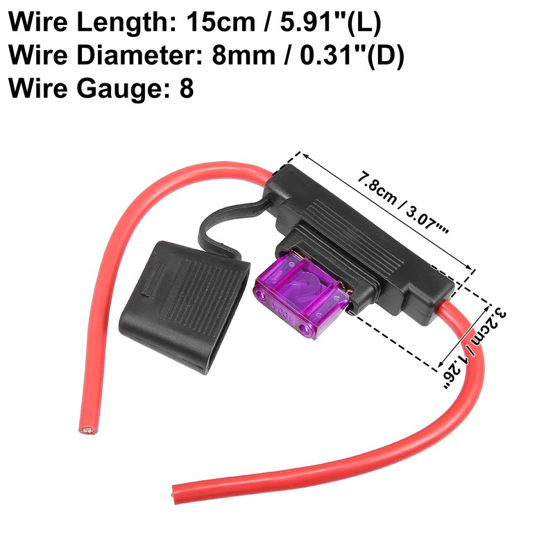 QUARKZMAN 2 Set DC 12V 8AWG 8 Gauge ATC Inline