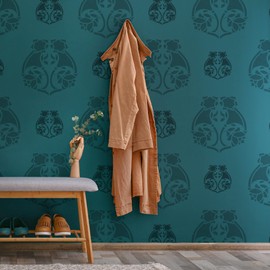 Nakleo Frontera Tile Reusable Plastic Stencil - 20 x 20 cm - Art Nouveau Decorative Flower 2 - Moroccan Geometric - Paving Stone Concrete Floor Wall Painting Template Wood