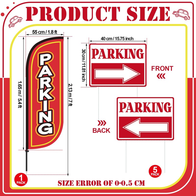 Parking Feather Flag Pole Kit Include 7 ft Banner Flag