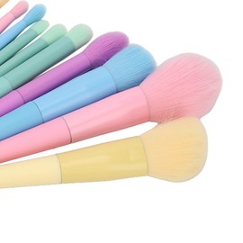 Kit de Brochas Cosméticas de Tubo de Aluminio Grueso y Colores Caramelo, 17 Uds., con Cepillo de Fibra Biónica, Adecuado para Citas y Fiestas Al Aire 