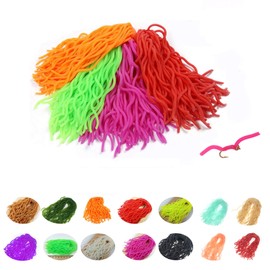 GREATFISHING 14 Best Color Combo Set 280pc Leg Squirmy Wormy Fly Tying Materials for San Juan Fly Flies Soft Lure Ultra Stretchy Fishing Worm Body Trout Floating Assortment