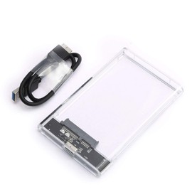 DEVMO USB 3.0 2.5" SATA Hard Drive External Enclosure HDD Clear Case Durable 2.5-Inch for SSD, Support UASP SATA III Portable Tool-Free Design