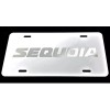 BLVD Toyota Sequoia Car Tag Diamond Etched on White Aluminum