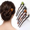 WENJESO Retro Simple Beaded U-Shaped Hair Stick for Women Bun