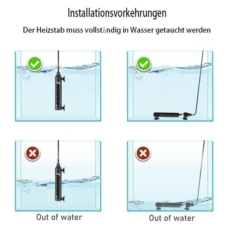 GERUI Aquarium Heater 35W/50W (1L-20L), Aquarium Heater with Temperature Controller