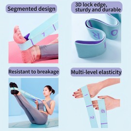 Bitcoraje Yoga Stretching Strap, Yoga Stretch Strap with 8 Loops, Highly Elastic Fitness Bands, Fitness Stretch Band, Band with Loops, Gymnastics Band for Pilates, Dance, Gymnastics