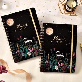 Planner 2025-2026 - Academic Planner 2025-2026, Jul. 2025 - Jun. 2026, 6.4" x 8.5", 2025-2026 Planner Weekly and Monthly with Tabs, Back Pocket + Thick Paper - Moonlight