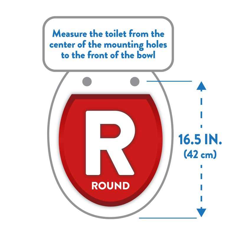 Clorox Round Beveled Plastic Toilet Seat with Easy-Off Hinges –